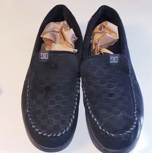 dc villain shoes black leather